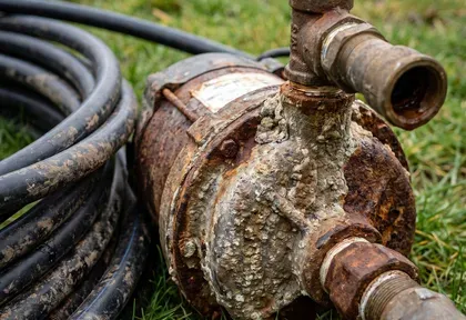 Well pump and pressure tank in a rural Whatcom County home